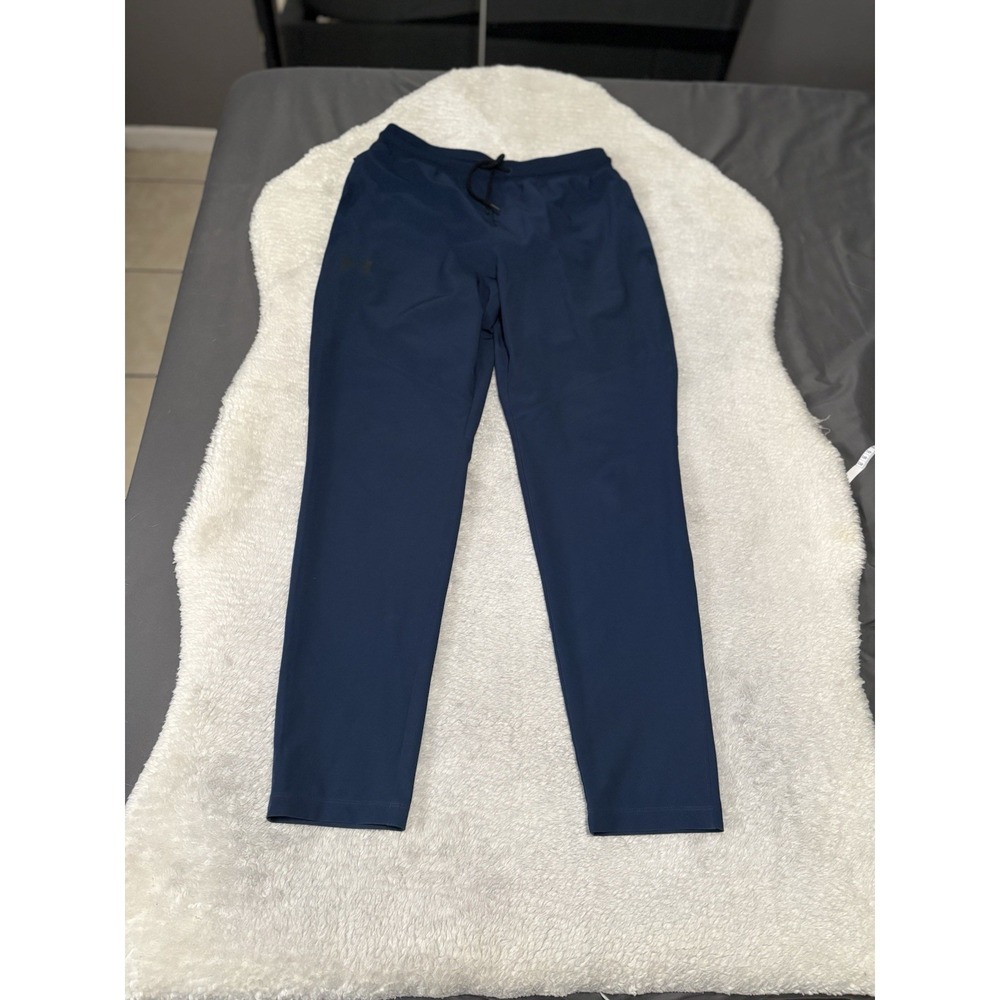 Under Armour Mens Blue Jogger Comfort Pants Tapered Size Large Drawstrings